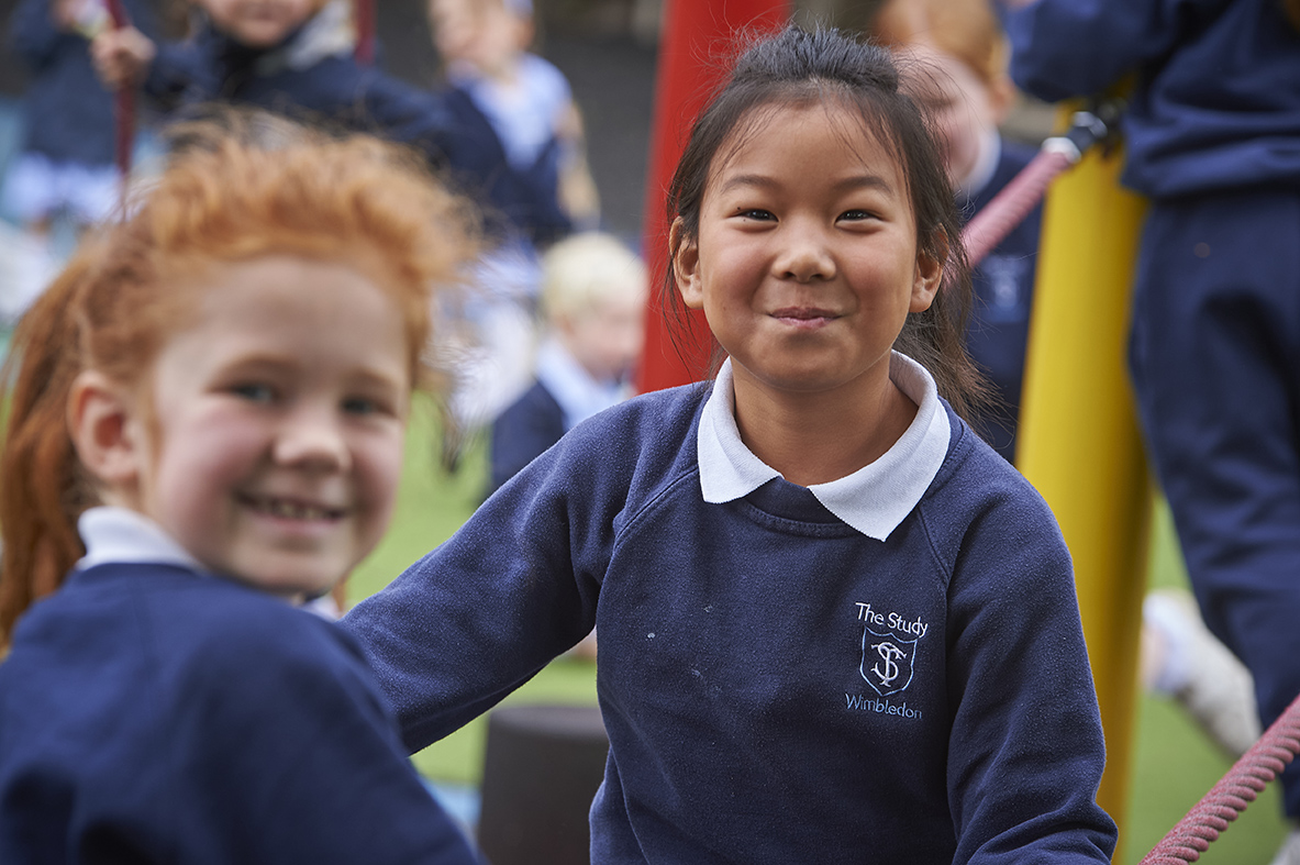 Study girls in Wilberforce House playground