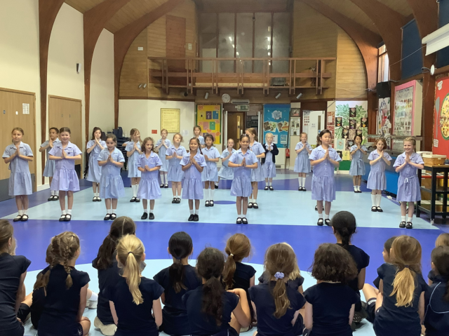 Study girls take part in Hindu dance workshop